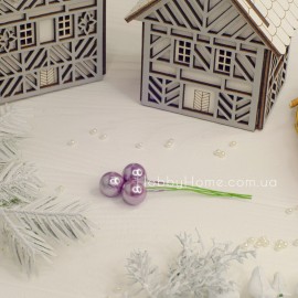 Ягода перламутрова на гілці 10мм Фіолетова Ягода перламутрова н...