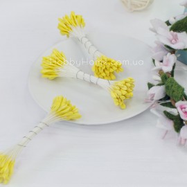 Фігурні тичинки Жовті 3 мм, двосторонні, декоративні на нитці Фігурні тичинки Жовт...