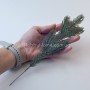 Штучна лита гілка хвої п'ятилапка 27 см Зелена - жорстка основа, п'ятірка