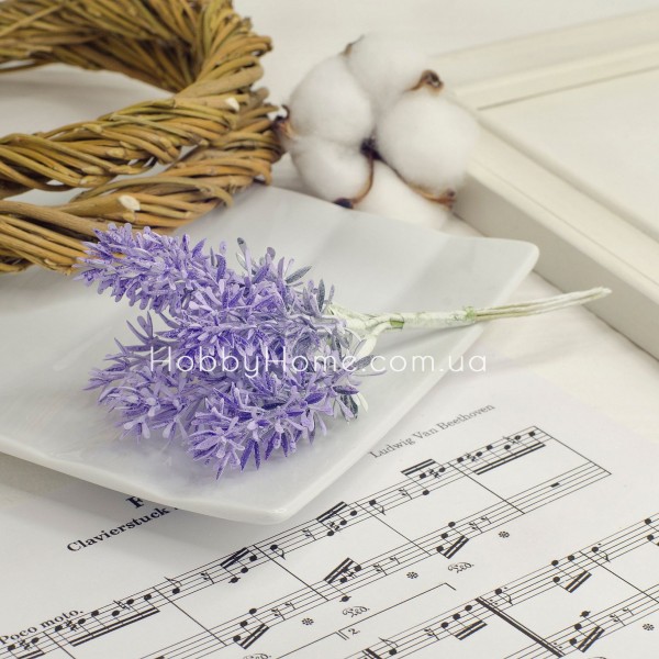 Лаванда штучна преміум 14 см — реалістична квітка для декору та флористики