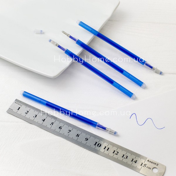 Синя ручка АВТОМАТ, стрижень з термозникаючим гелевим чорнилом 1мм для темних тканин, творчості, креслення