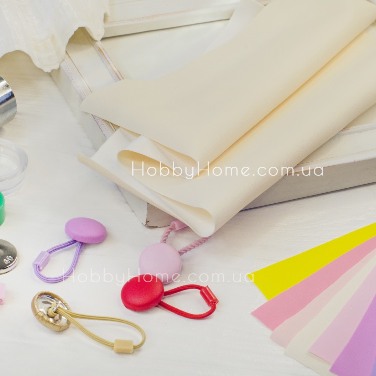 Екошкіра Бежева Лічі 0,3 мм — м’яка, еластична, матова, для шиття та рукоділля