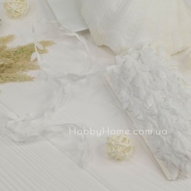 Грецька стрічка з листочками 0,8см Біла Грецька стрічка з ли...