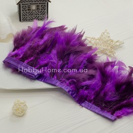 Пір'я індика на стрічці Градієнт 16см Бузок Пір'я індика на стрі...