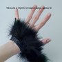 Пір'я Індички пухнасте на стрічці 8-10см Чорна
