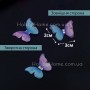 Шифонові метелики mini 3см для рукоділля Двошарові Блакитно-фіолетові