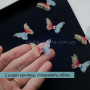 Шифонові метелики mini 3см для рукоділля Двошарові Блакитно-червоні