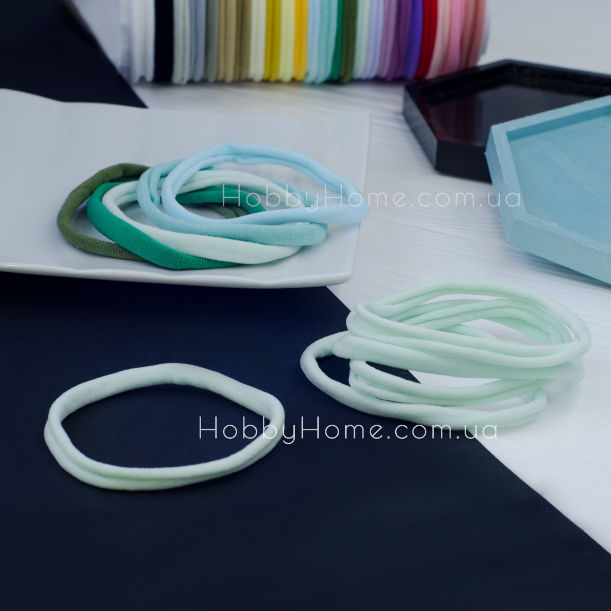 Пов'язка на голову One Size безшовна Китай ПРЕМІУМ блідо Зелена