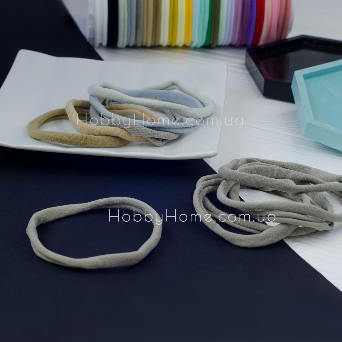 Пов'язка на голову One Size безшовна Китай ПРЕМІУМ Сіро-бежева