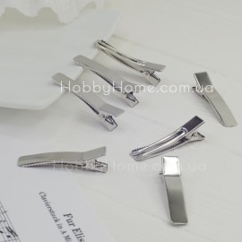 Заколка крокодил 4,5 см (уточка) на два язички Срібло Заколка крокодил 4,5...