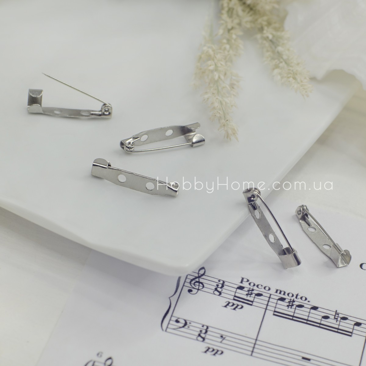 Брошка‑шпилька 2,5 см срібляста — основа під прикрасу