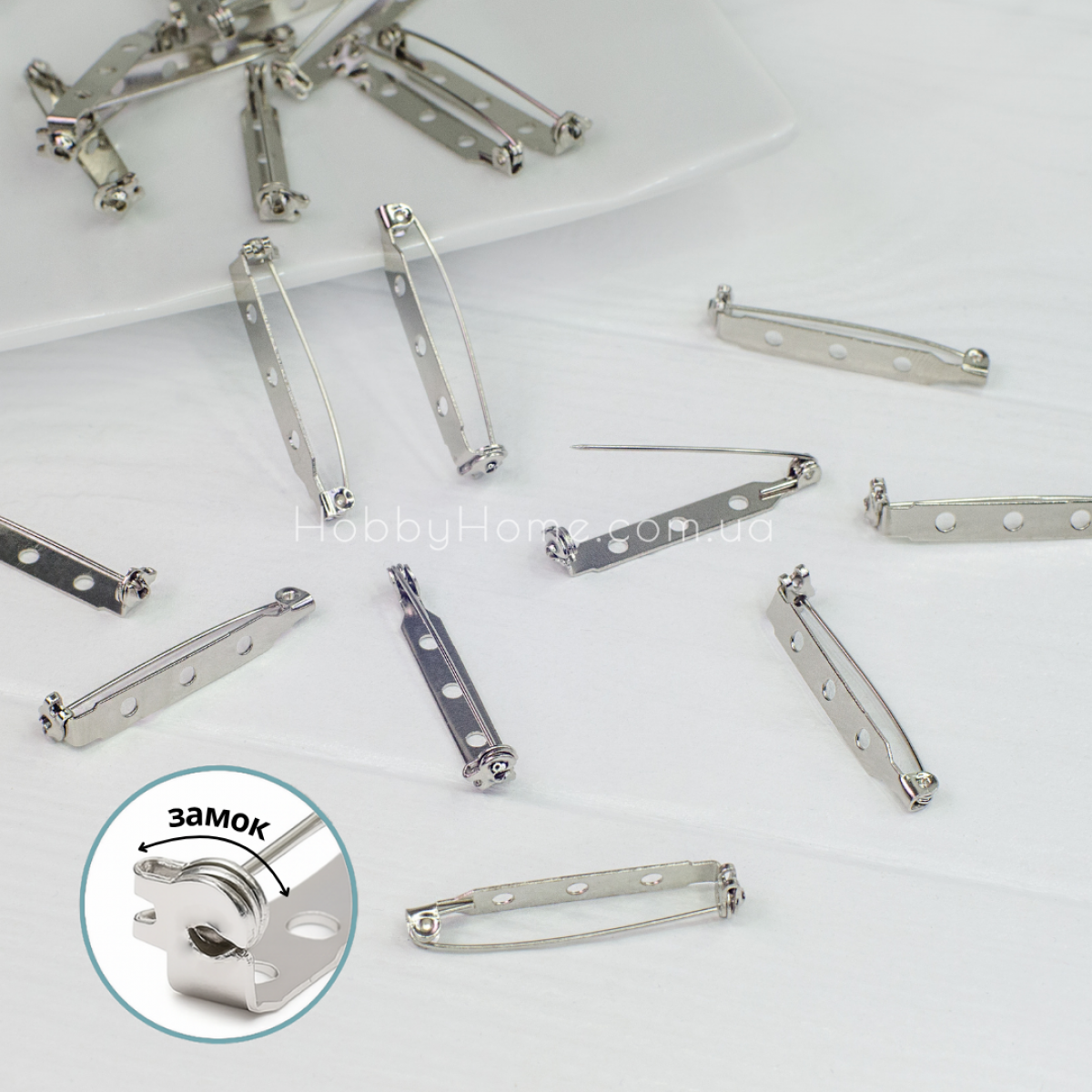 Основа для брошки з замком 3,5 см – Срібна шпилька для рукоділля Основа для брошки з замком 3,5 см – Срібна шпилька для рукоділля