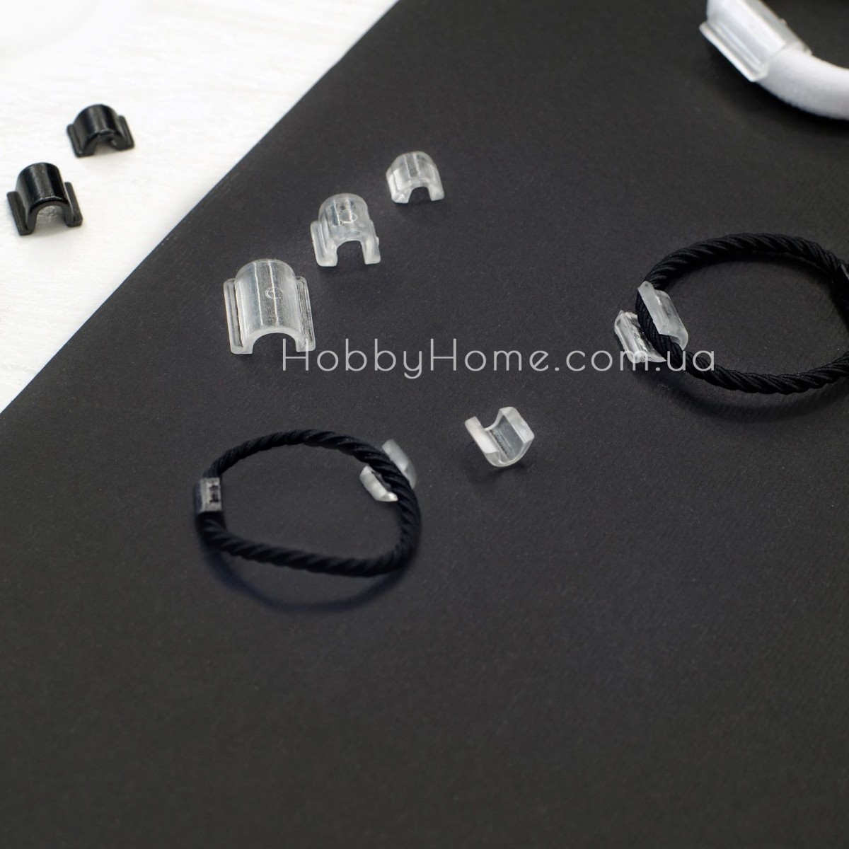 Пластикова основа кріплення для резинки 0,8 см Прозоре маленьке