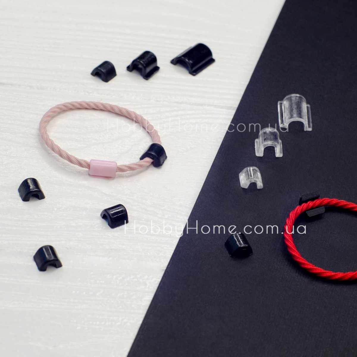 Пластикова основа кріплення для резинки 0,8 см Чорне маленьке