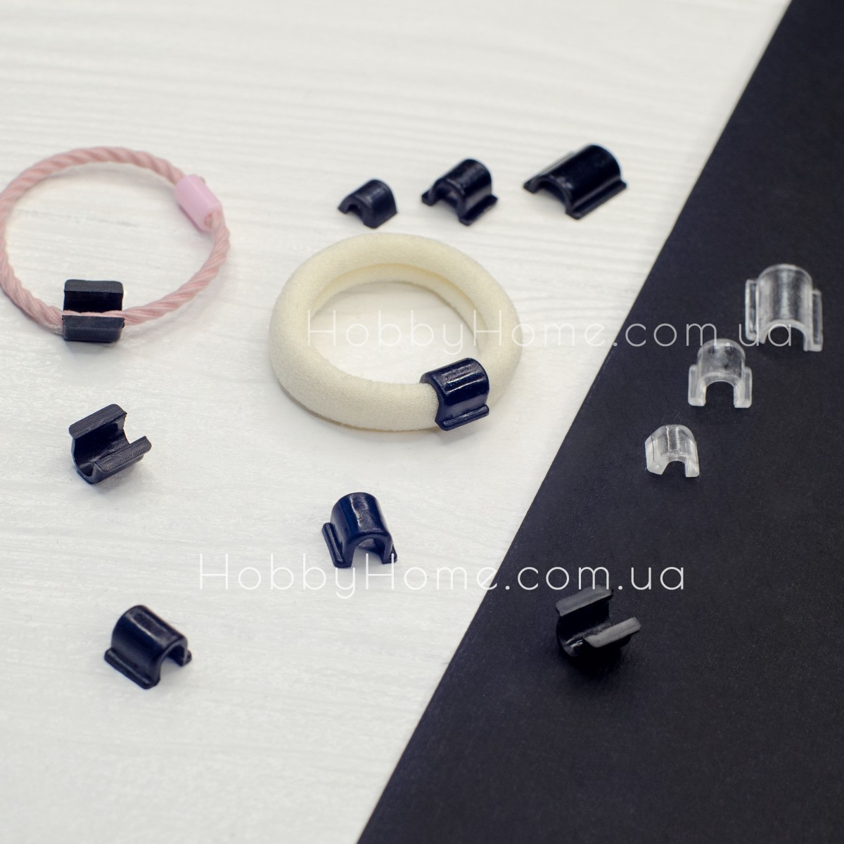 Пластикова основа кріплення для резинки 0,9 см Чорне середне