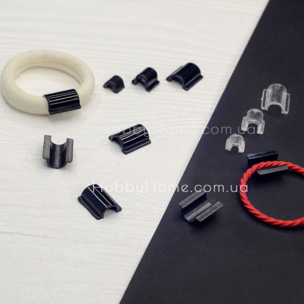 Пластикова основа кріплення для резинки 1,3 см Чорне велике