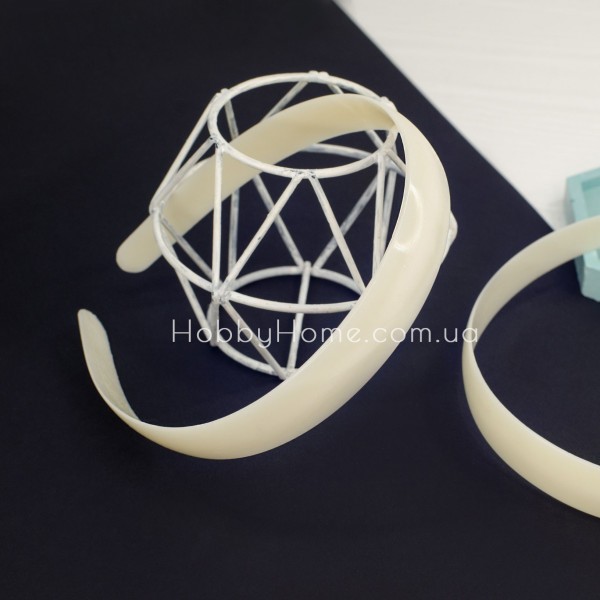 Обруч заготовка пластиковий 2см Кремовий (теплий білий)