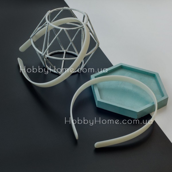 Заготовка основа для обруча 1 см пластикова без зубчиків Молочний Білий