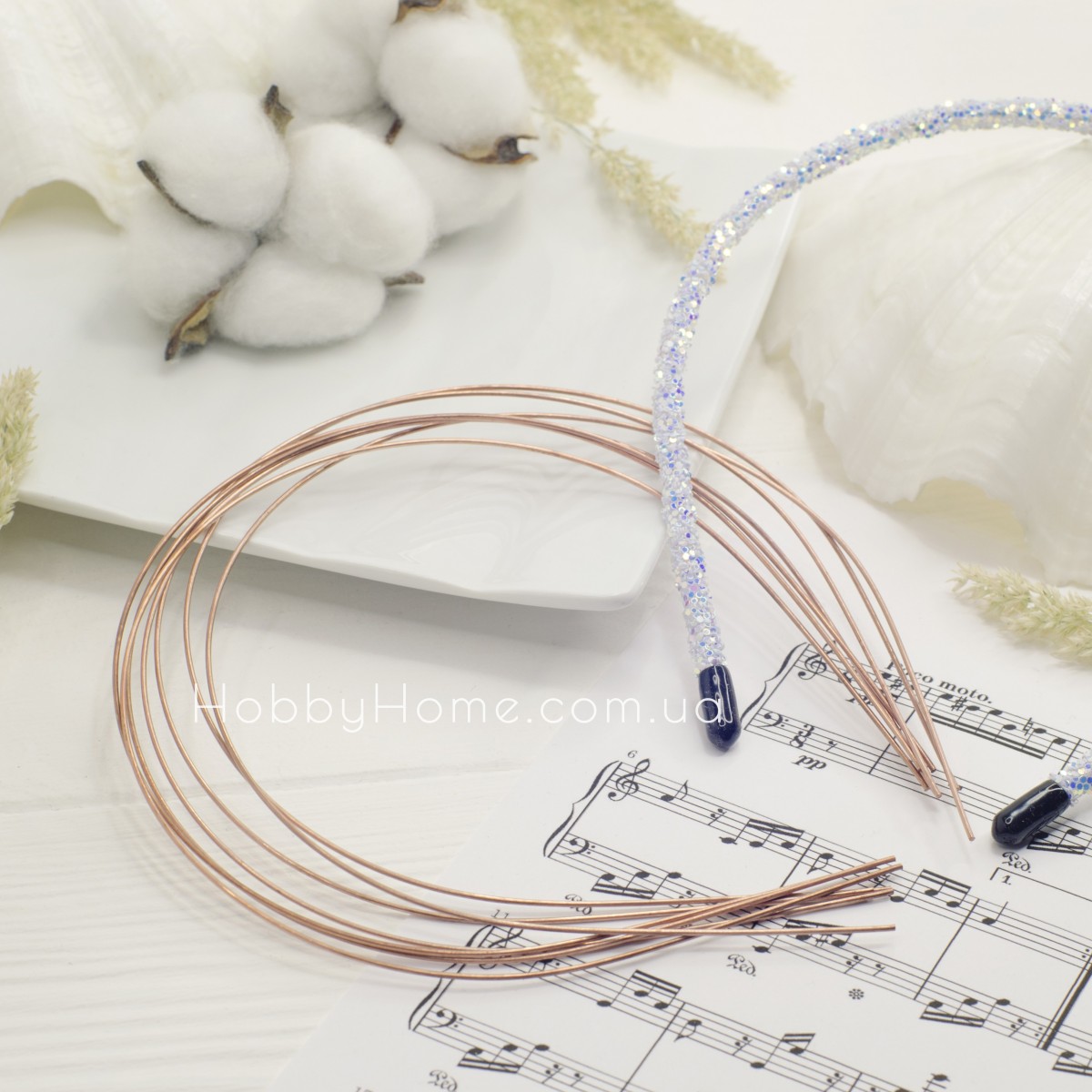 Обруч тонкий металевий заготовка 1мм для волосся Мідний Обруч тонкий металевий заготовка 1мм для волосся Мідний