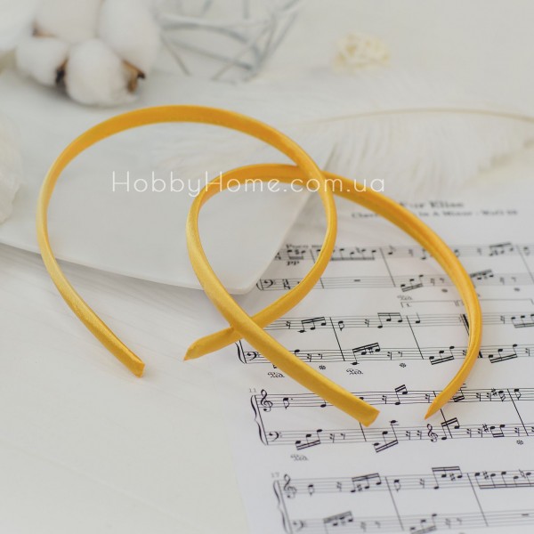 Обруч пластиковий в атласній тканині 9мм Світло-помаранчевий — основа для прикрас