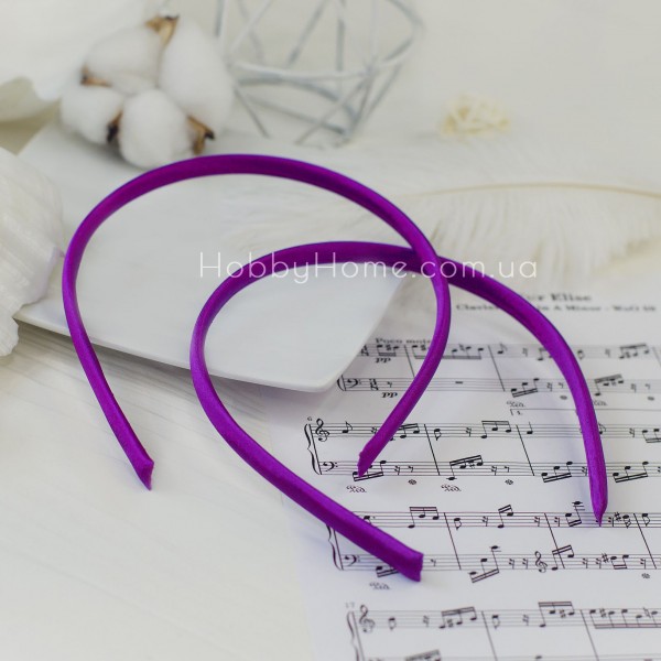 Обруч пластик в атласній тканині 9мм Фіолетовий – основа для створення прикрас