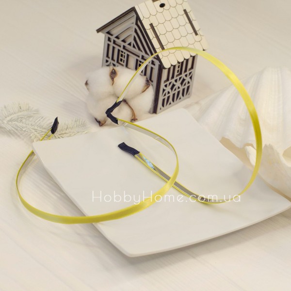 Обруч основа металевий в атласі 0,7см Жовтий