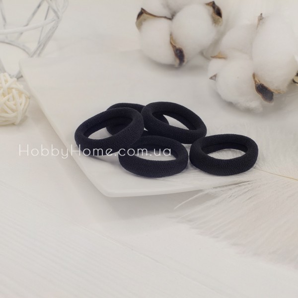 Чорна резинка Калуш 4см — безшовна мікрофіброва гумка для волосся