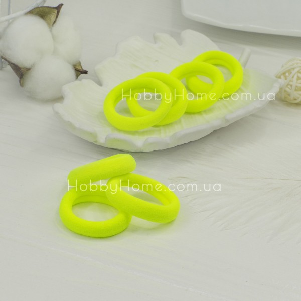 Резинка Калуш 4см Жовта неон — яскрава безшовна гумка з мікрофібри для волосся