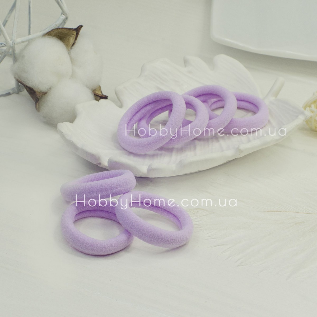 Резинка Калуш 4см Лілова — ніжна безшовна гумка для волосся з мікрофібри