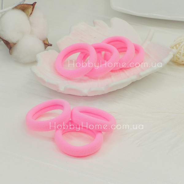 Резинка Калуш 4см Рожева неонова — яскрава безшовна гумка для волосся з мікрофібри