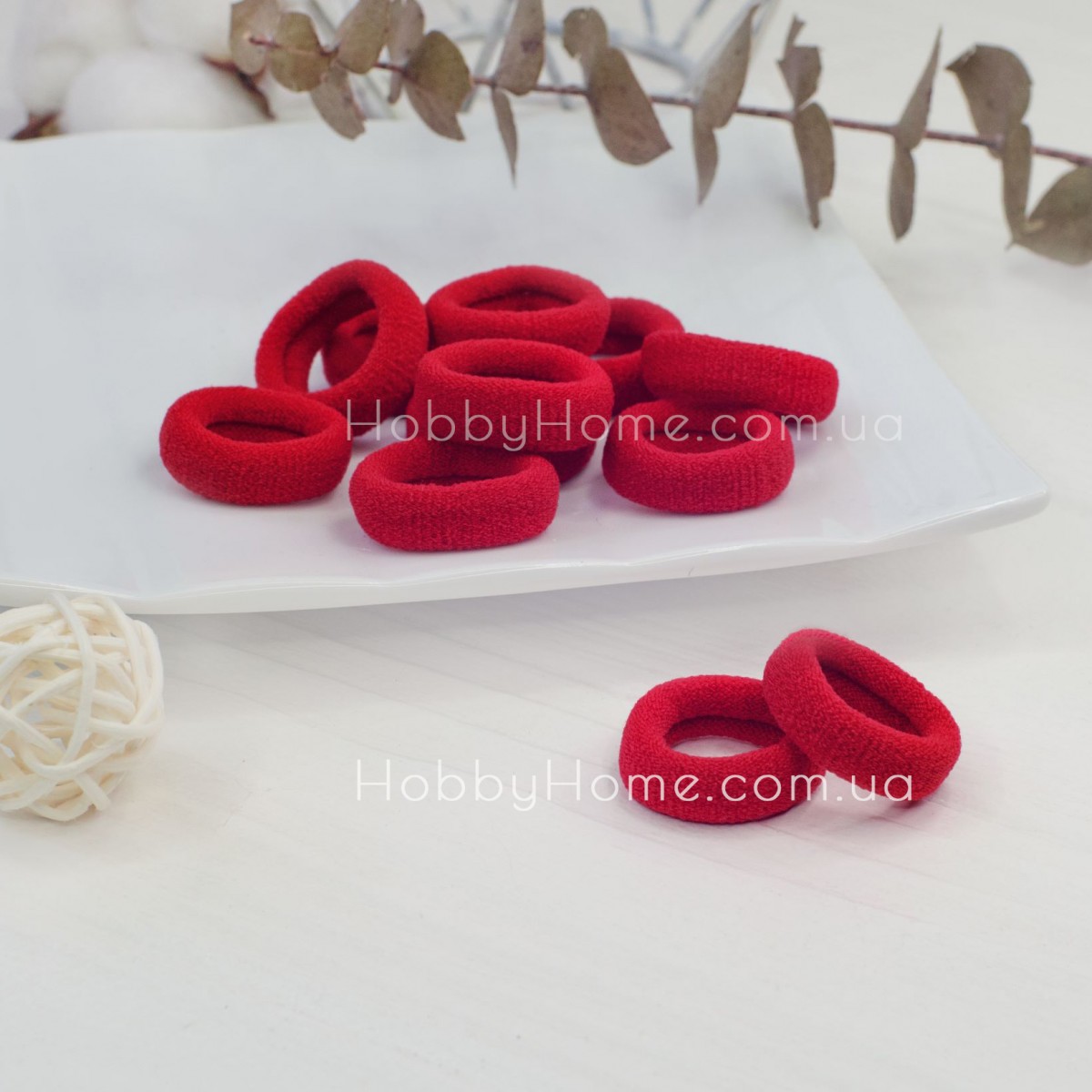 М’яка червона резинка 2,7см Коломия — безшовна нейлонова гумка для волосся та handmade-робіт
