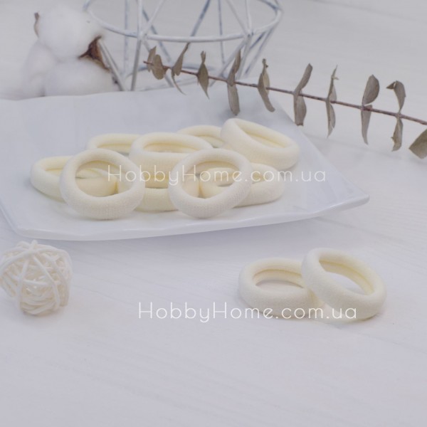 Резинка Коломия 3,6см Молочна — м’яка нейлонова гумка для волосся та рукоділля