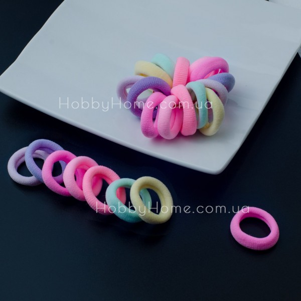 Набір резинок Калуш 2,3см Рожевий МІКС - 100шт м’яких безшовних гумок з мікрофібри