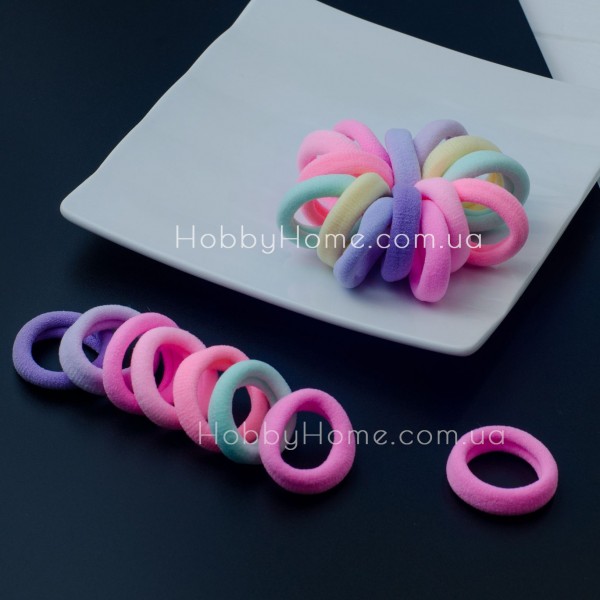 Набір резинок Калуш 2,7см Рожевий МІКС - 75шт м’яких безшовних гумок з мікрофібри