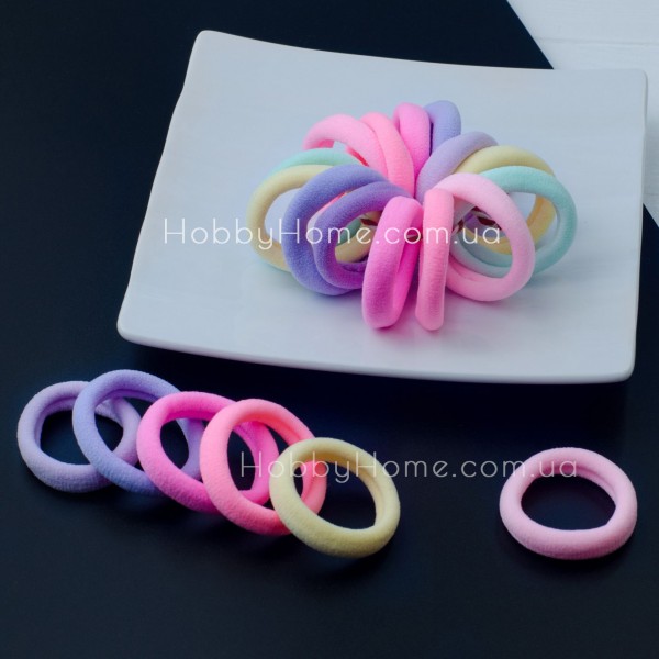 Набір резинок Калуш 3,6см Рожевий МІКС - 50шт м’яких безшовних гумок з мікрофібри