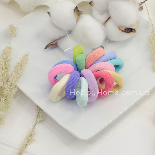 Набір пастельних резинок Калуш 2,7см — 100шт безшовних мікрофібрових гумок для волосся