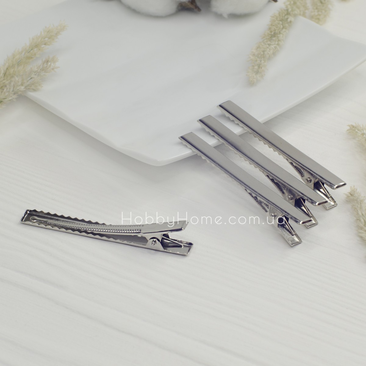 Заколка заготовка крокодильчик 7,5см Срібло Заколка заготовка крокодильчик 7,5см Срібло