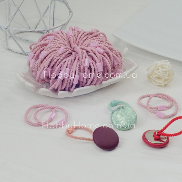 Гумка Спіраль 3,5 см Рожева — для рукоділля, гудзиків, зачісок і декору