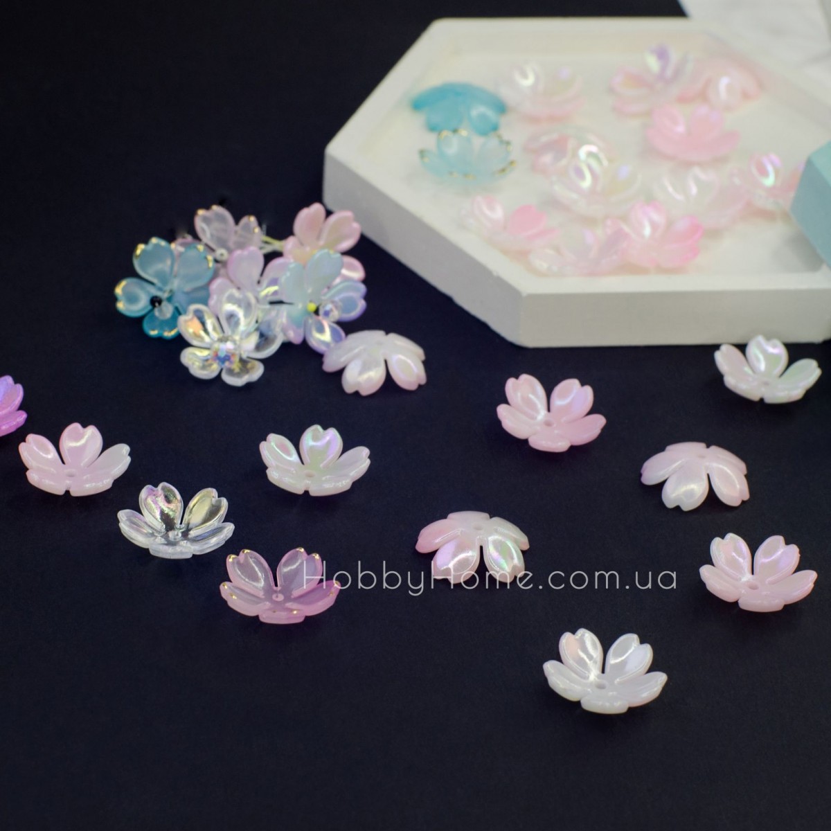 Акрилова квітка обіймач 1,8 см Рожевий градієнт Акрилова квітка обіймач 1,8 см Рожевий градієнт