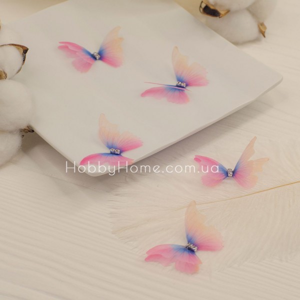 Метелики шифонові градієнт , рожевий з персиком
