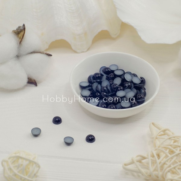 Напівнамистини Чорні 8 мм для очей і рукоділля 20шт