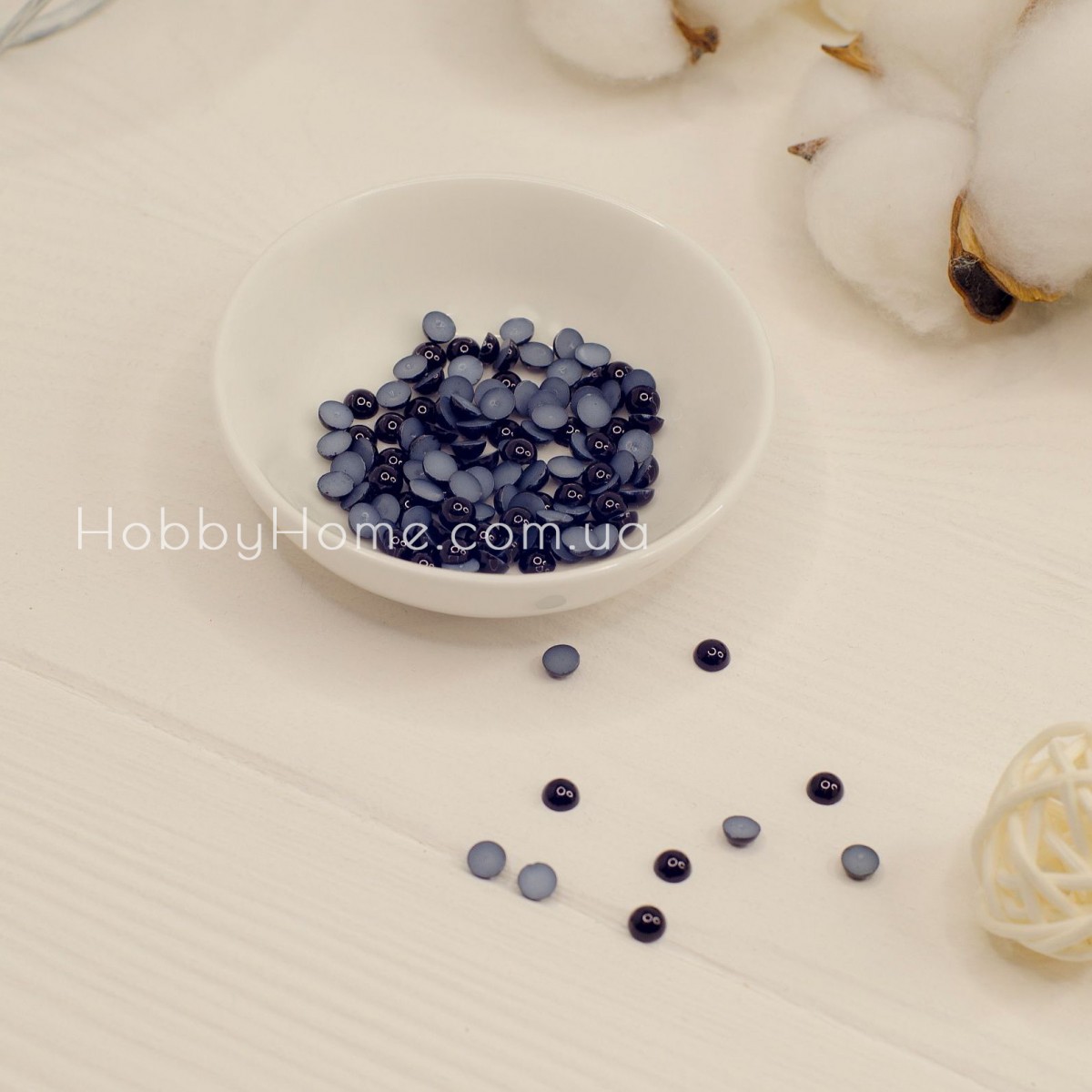 Напівнамистини Чорні 5 мм для іграшок і рукоділля, 20 шт Напівнамистини Чорні 5 мм для іграшок і рукоділля, 20 шт
