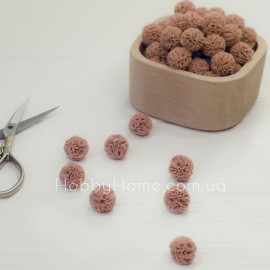 Фатинові помпони 1,5 см Коричневі — для рукоділля Фатинові помпони 1,5...