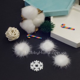 Білий норковий помпо...