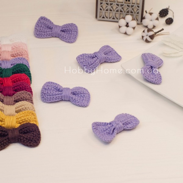 В'язаний бантик 6см Бузок