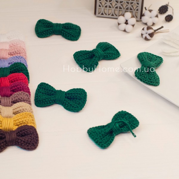 В'язаний бантик 6см Смарагд