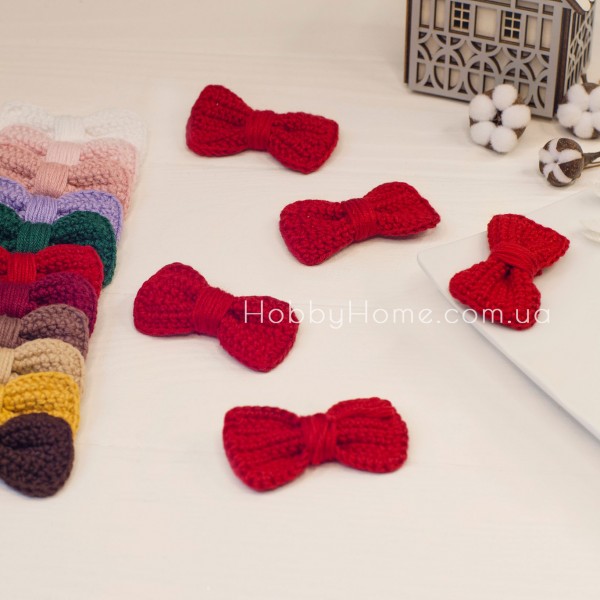 В'язаний бантик 6см Червоний