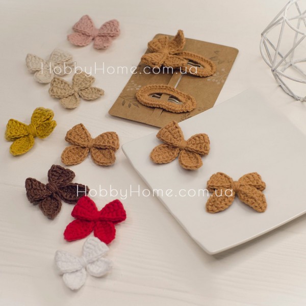В'язаний бантик міні Бавовна Карамель