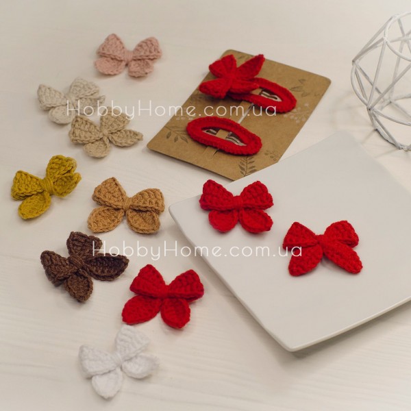 В'язаний бантик міні Бавовна Червоний