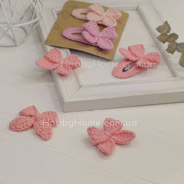 В'язаний бантик міні Бавовна Лосось